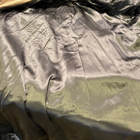 Vintage Dero by Rocco D'Amelio Leather JacketMink Fur collar SwingCoat Trench - Picture 6 of 7